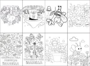 Mini Livro de Colorir Jardim Encantado para Editar Online