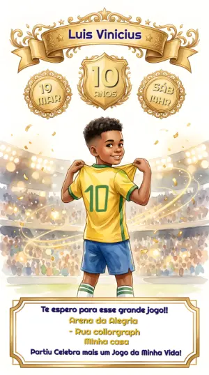 Soccer Birthday Invitation – Static – Convites Digitais Exclusivos