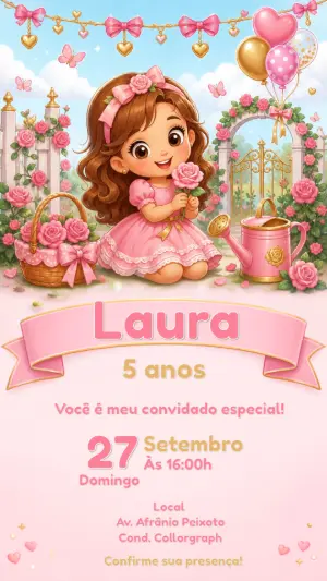 Invitación de cumpleaños Princesas – Estático – CollorGraph EDITOR