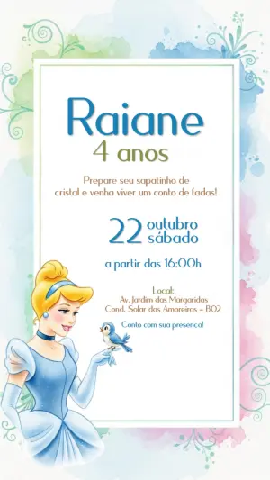 Invitación de cumpleaños Princesas – Estático – CollorGraph Convites