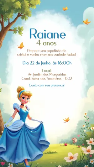 Invitación de cumpleaños Princesas – Estático – CollorGraph Convites