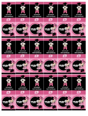 Rótulo Tic Tac Minnie Rosa Editável para Lembrancinha de Festa