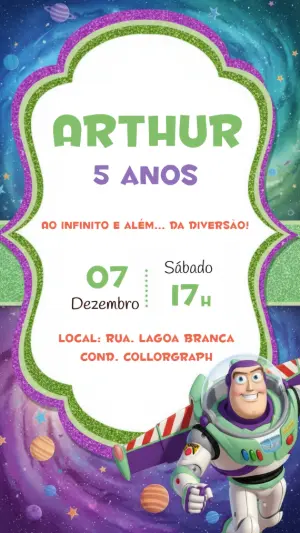 Invitation d'anniversaire Toy Story – Statique – CollorGraph Convites