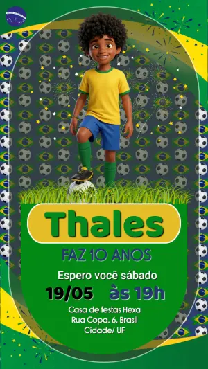 Soccer Birthday Invitation – Static – Gema Artes Digitais