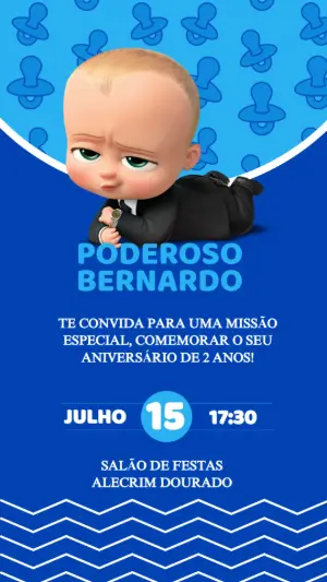 Convite de Aniversário O Poderoso Chefinho para Editar Online