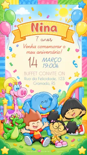 Convite de Aniversário Meu AmigãoZão Infantil Editável
