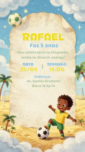 Soccer Birthday Invitation – Static – Gisele
