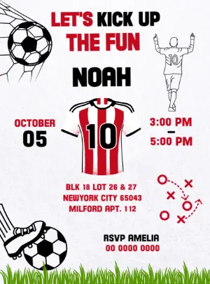 Soccer Birthday Invitation Template to Edit Online