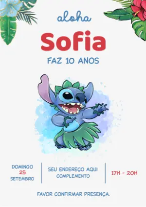 Invitación de cumpleaños Stitch – Estático – Pixel Lab
