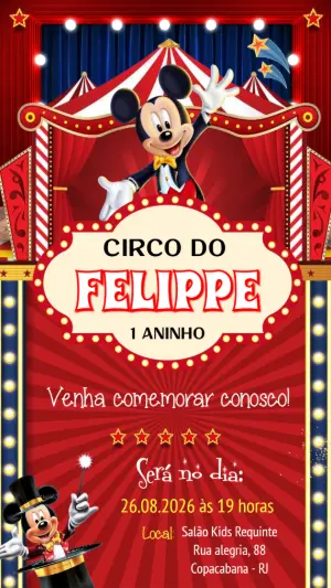 Mickey Mouse Birthday Invitation – Static – Felicity Artes
