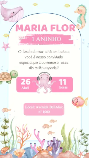 Animals Birthday Invitation – Static – Arte Coelho Digital