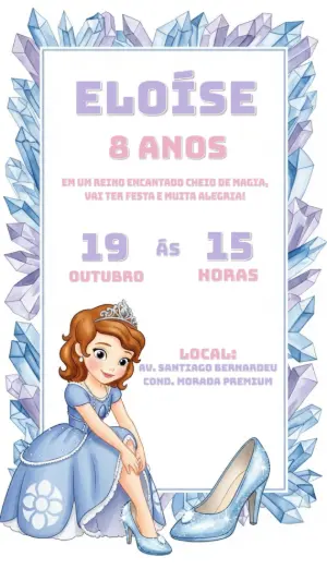 Invitación de cumpleaños Princesas – Estático – CollorGraph Convites