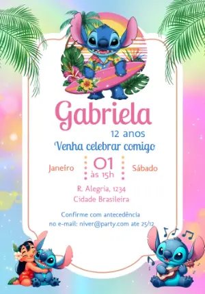 Invitación de cumpleaños Stitch – Estático – Osvaldo