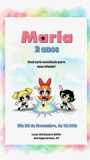 Convite aniversario As Meninas Super Poderosas
