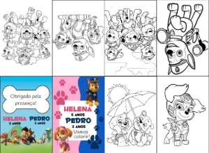 Mini Livro de Colorir Patrulha Canina para Editar Online