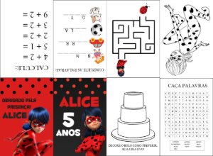 Livro de Atividades Aniversário Ladybug para Editar Online