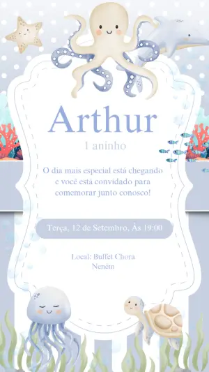 Animals Birthday Invitation – Static – Arte Coelho Digital