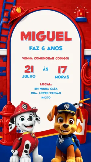 Invito di compleanno Paw Patrol – Statico – CollorGraph EDITOR