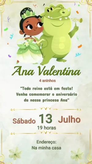 Invitación de cumpleaños Princesas – Estático – Arte Coelho Digital