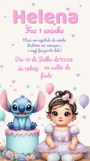 Stitch Birthday Invitation – Static – Color Art Studio