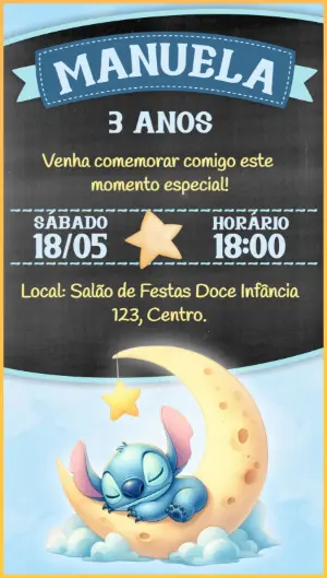 Invitación de cumpleaños Stitch – Estático – Idesign Personalizados