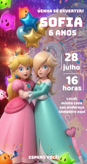 Invitación de cumpleaños Princesas – Estático – Fernando Martins