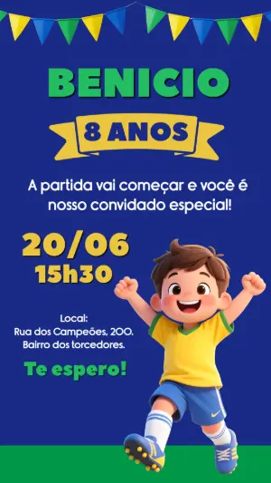Soccer Birthday Invitation – Static – Gley Leobas
