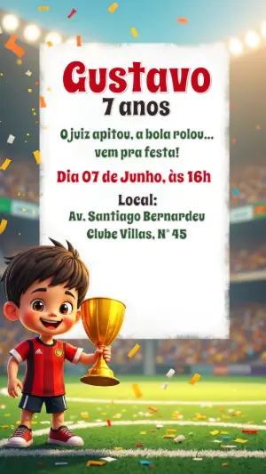 Soccer Birthday Invitation – Static – CollorGraph Convites