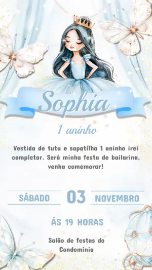 Invitación de cumpleaños Princesas – Estático – Arte Coelho Digital