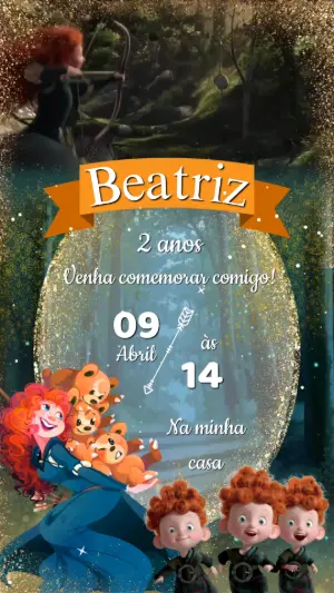 Convite Animado Aniversário Valente para Editar Online