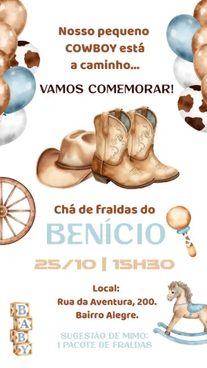 Invito baby shower – Statico – Gley Leobas