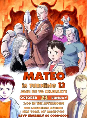 Pluto Anime Birthday Invitation - Editable Digital Template