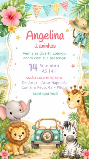 Safari Birthday Invitation – Static – CollorGraph EDITOR