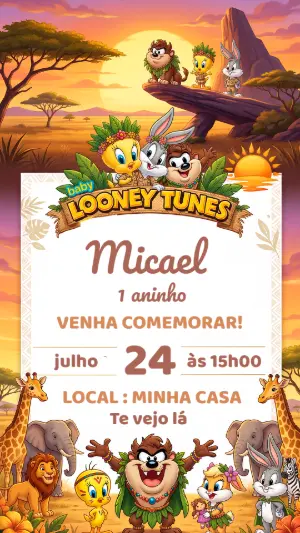 Safari Birthday Invitation – Static – Alegria no ar