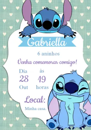 Invitación de cumpleaños Stitch – Estático – Priscila