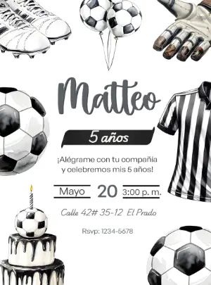 Soccer Birthday Invitation – Static – Decore Arte