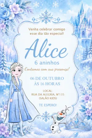 Frozen Birthday Invitation – Static – Borboleta Convites