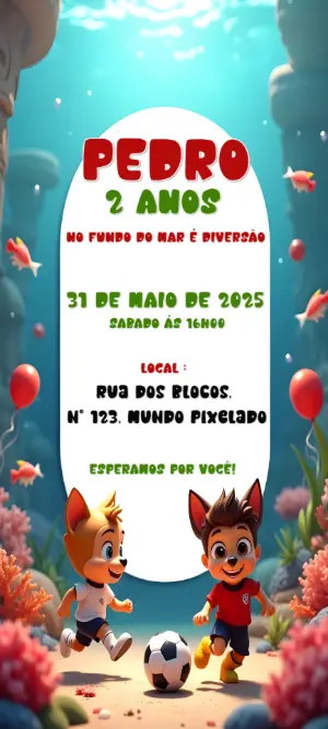 Soccer Birthday Invitation – Static – Convites Digitais Exclusivos