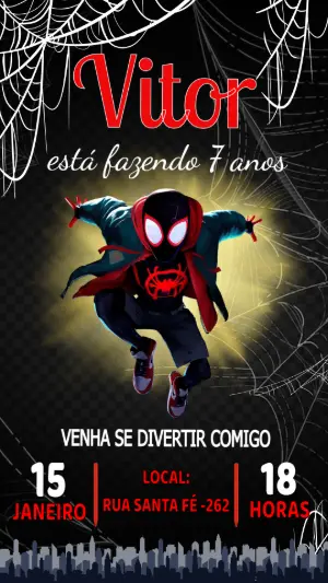Convite Digital Homem-Aranha no Aranhaverso para Editar