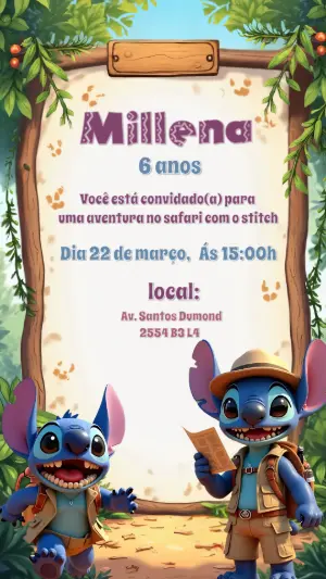 Invitación de cumpleaños Stitch – Estático – CollorGraph Convites