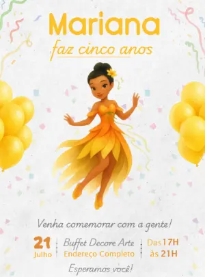 Convite de Aniversário Fada da Luz Iridessa Editável