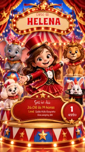 Invitation d'anniversaire Cirque – Statique – Felicity Artes