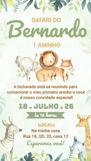 Safari Birthday Invitation – Static – Celebre Convites