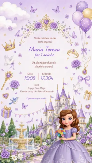 Invito di compleanno Principesse – Statico – Criativa Sant