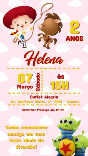 Invitation d'anniversaire Toy Story – Statique – Maira Chediac