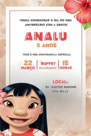 Invitación de cumpleaños Stitch – Estático – CollorGraph Convites