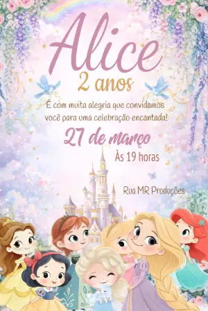 Invitación de cumpleaños Princesas – Estático – Michelle 