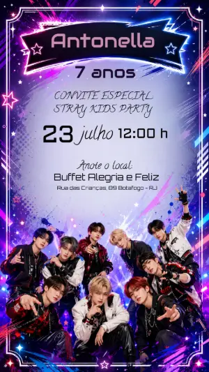 Invitation d'anniversaire KPop Demon Hunters – Statique – Felicity Artes