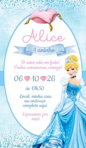 Invitación de cumpleaños Princesas – Estático – Ana Clara