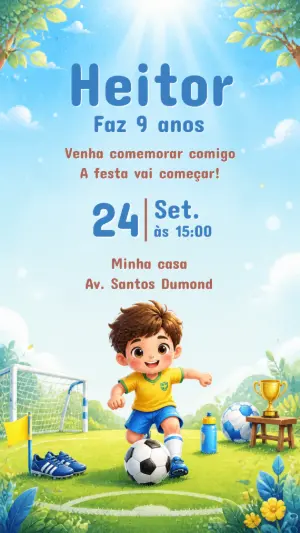 Soccer Birthday Invitation – Static – CollorGraph Convites